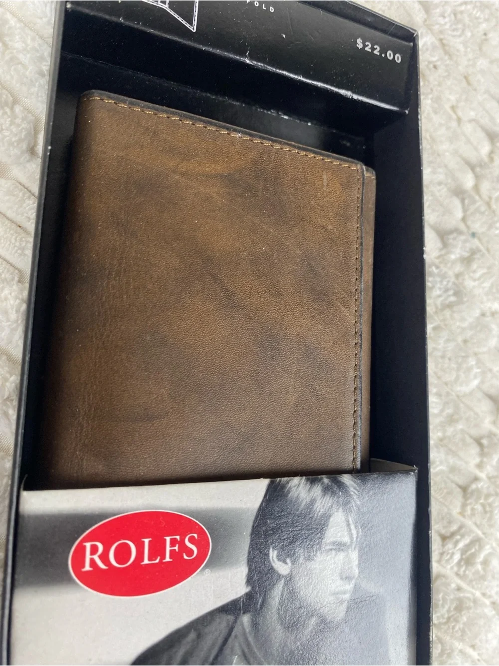 Vintage 1990s Rolfs Leather Trifold Wallet New In Box Deadstock